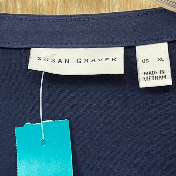 Susan Graver navy top size XL - Picture 2 of 4